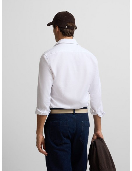Camisa sport estructura espiga blanco