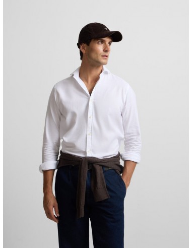 Camisa sport estructura espiga blanco