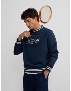 Sudadera retro lettering marino