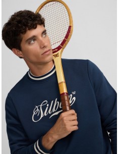 Sudadera retro lettering marino 2