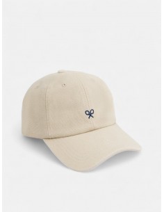 Gorra raquetas bordadas beige