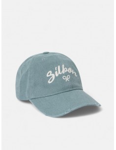 Gorra silbon desgastada verde