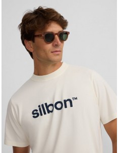 Camiseta silbon flock crema
