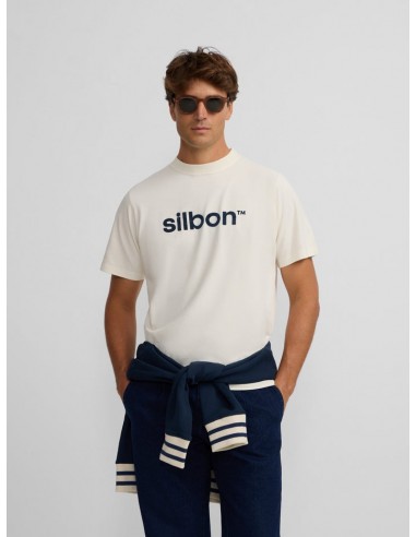 Camiseta silbon flock crema
