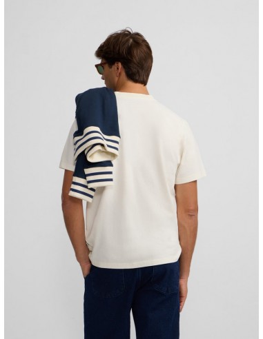 Camiseta silbon flock crema