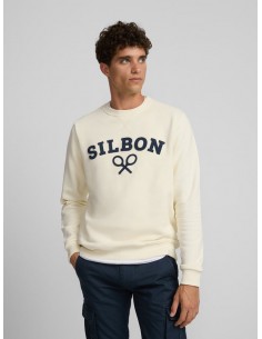 Sudadera silbon raqueta media crema