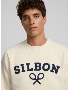 Sudadera silbon raqueta media crema 2