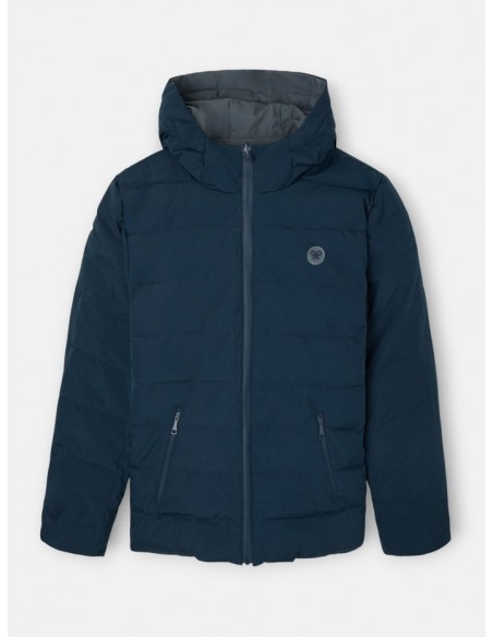 Abrigo tecnico reversible capucha gris marino