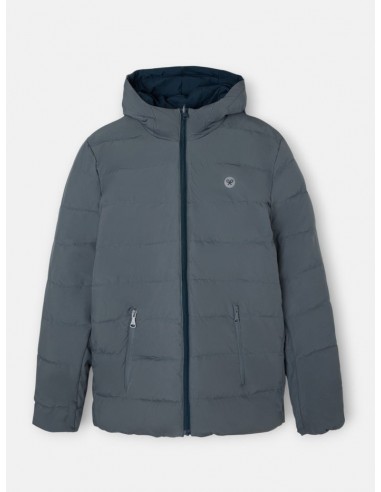 Abrigo tecnico reversible capucha gris marino