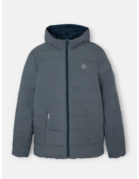 Abrigo tecnico reversible capucha gris marino