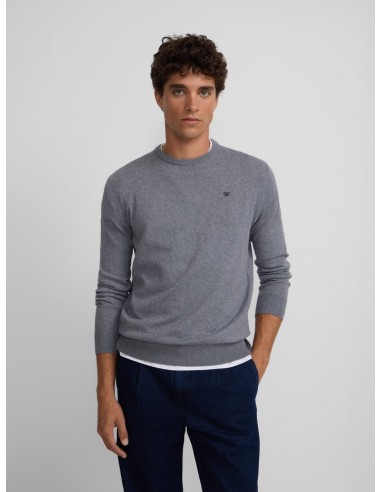 Jersey classic cuello redondo gris