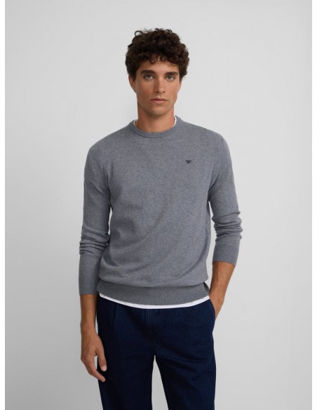 Jersey classic cuello redondo gris