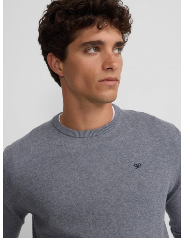 Jersey classic cuello redondo gris