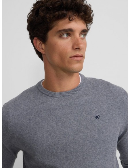 Jersey classic cuello redondo gris
