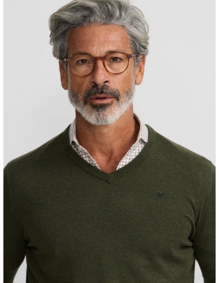 Jersey classic cuello pico verde