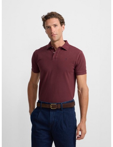 Polo clasico liso burdeos
