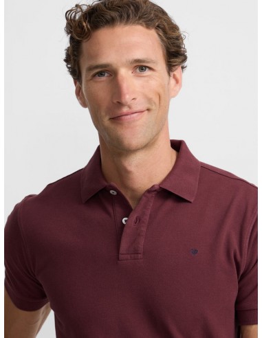 Polo clasico liso burdeos