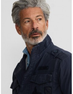 Chaqueta militar parches dye azul marino 2