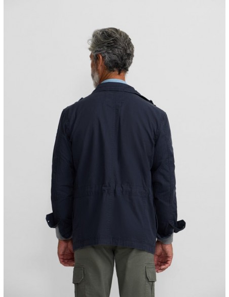 Chaqueta militar parches dye azul marino