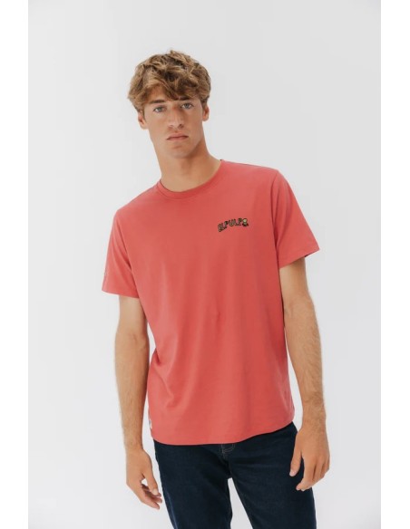 CAMISETA LET´S SAVE OUR PLANET ROJO DELAVÉ