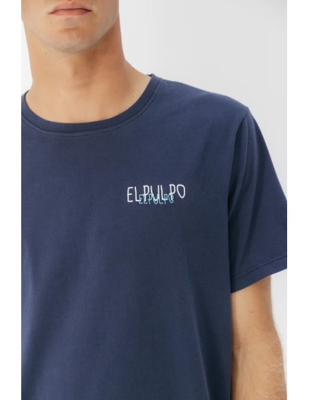 CAMISETA LOGO TEJIDO AZUL MARINO DELAVÉ