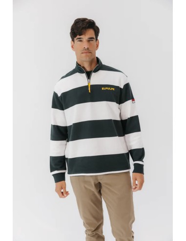 SUDADERA PERKINS LOGO RAYAS VERDE BOTELLA