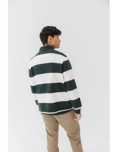 SUDADERA PERKINS LOGO RAYAS VERDE BOTELLA