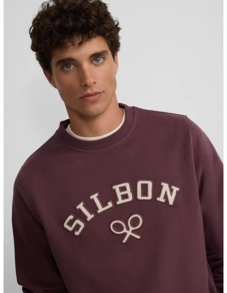 Sudadera raqueta media pana burdeos