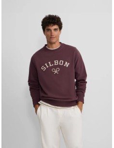 Sudadera raqueta media pana burdeos