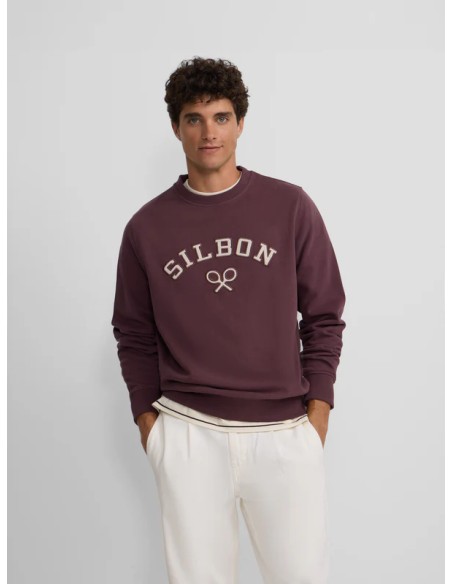 Sudadera raqueta media pana burdeos