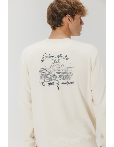 SUDADERA ELPULPO ARCTIC CLUB BLANCO ROTO