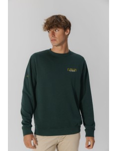 SUDADERA LOGO TEJIDO MELANGE VERDE BOTELLA 2