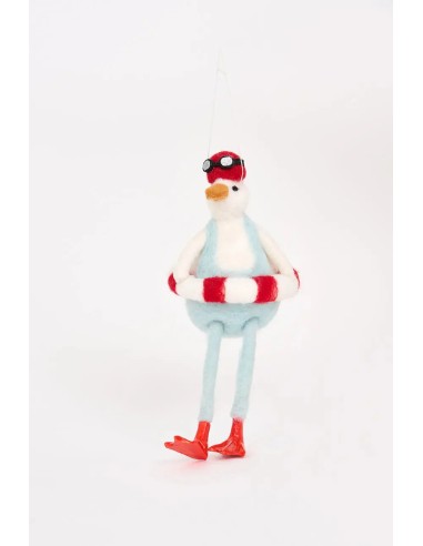 Colgante Navideño de fieltro Pato Nadador