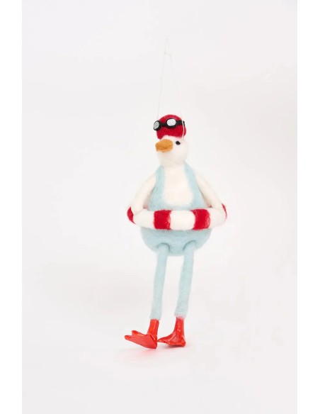 Colgante Navideño de fieltro Pato Nadador
