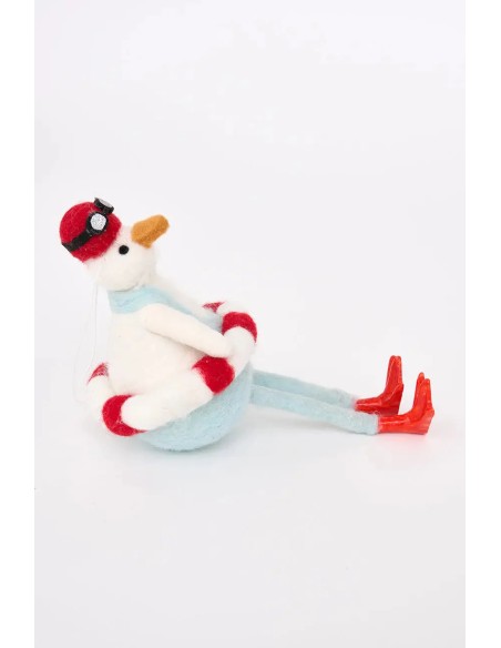 Colgante Navideño de fieltro Pato Nadador