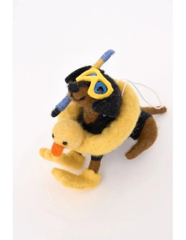 Colgante Navideño de fieltro Perro con flotador