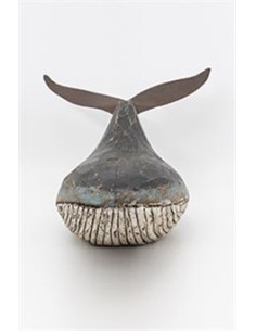 Ballena de madera cola de metal L:45cm 2