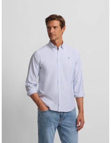 Camisa sport oxford raqueta rayas navy