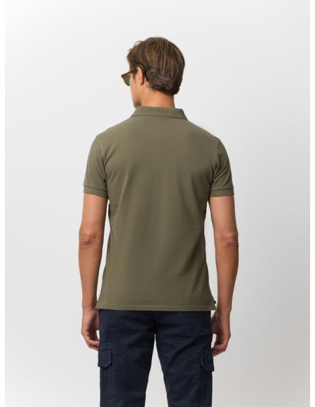 Polo clasico liso verde oscuro