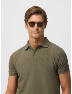 Polo clasico liso verde oscuro 2