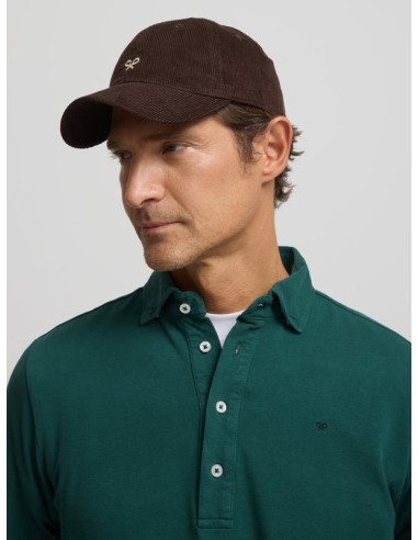 Polo liso manga larga verde oscuro