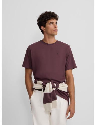 Camiseta silbon minilogo burdeos
