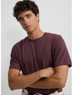 Camiseta silbon minilogo burdeos