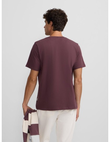 Camiseta silbon minilogo burdeos