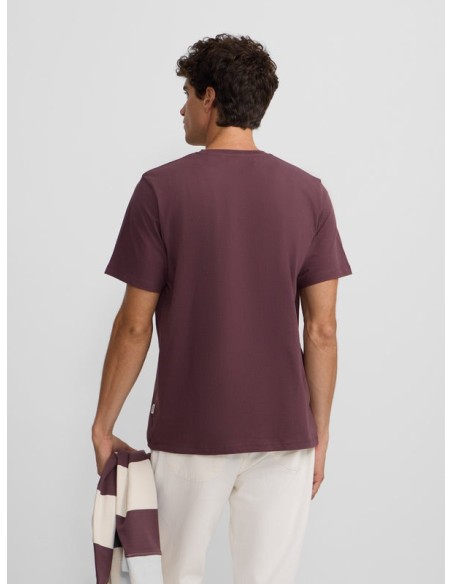 Camiseta silbon minilogo burdeos