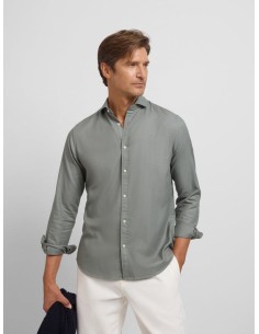 Camisa sport estructura espiga verde claro