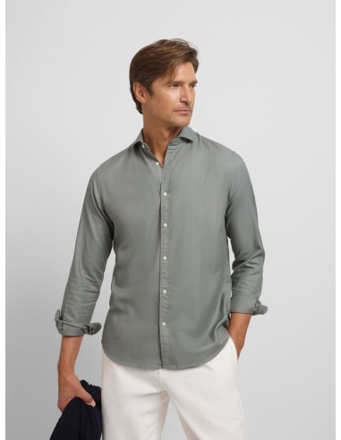Camisa sport estructura espiga verde claro