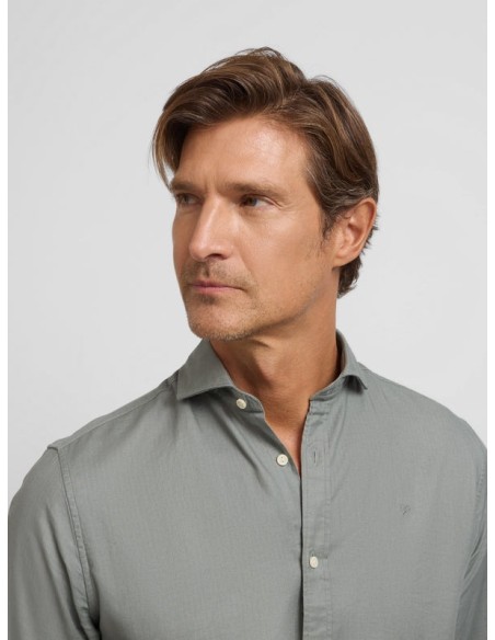 Camisa sport estructura espiga verde claro