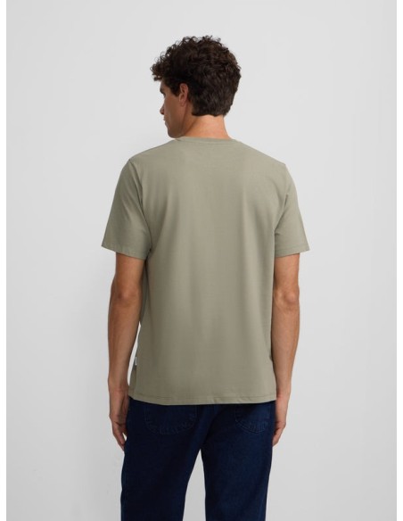 Camiseta silbon minilogo verde