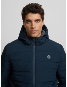 Abrigo tecnico reversible capucha gris marino 2